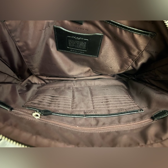 Coach Kennedy Double Zip Brief Briefcase Computer Bag Pebbled Black Leather - Picture 16 of 16